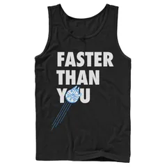 スター ウォーズ メンズ トップス Tシャツ Menstar Wars Faster Than You Quote Tank Top Black ブラック