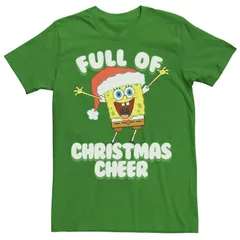 アニメキャラクター メンズ トップス Tシャツ パンツ Licensed Character MenspongeBob SquarePants Full of Cheer Tee Kelly