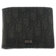 DIOR (ディオール) オブリーク コインケース付き ウォレット 二つ折り財布 ブラック 10-BO-1222