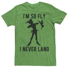 ディズニー メンズ トップス Tシャツ Mens Disneys Peter Pan Im So Fly I Never Land Tee Kelly Heather ヘザーのサムネイル
