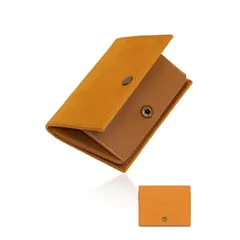 【新品】 [亀登鞄製作所] 極薄×極小 小銭入れ コインケース 財布 メンズ コンパクト（ 驚くほど薄いのにしっかり本革 | タッチ決済対応 | 3つの万能ポケット｜クレイジーホースレザー 牛革｜経年変化を楽しむ｜職人技｜ギフト プレゼント (キャメル×茶