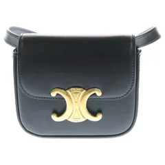 CELINE (セリーヌ) ミニクロード ショルダーバッグ ミニバッグ ブラック レザー ゴールド金具