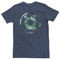 애니메이션 캐릭터 맨즈 탑스 T셔츠 로고 Licensed Character Mens DComics Justice League Green Lantern Face Logo Tee Navy Heather 헤더
