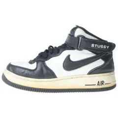 NIKE (ナイキ) ×STUSSY AIR FORCE 1 MID DJ7840-002 ステューシー エアフォース1 ミッドカットスニーカー ホワイト/ブラック US6/24cm