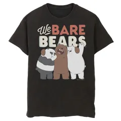 アニメキャラクター メンズ トップス Tシャツ グラフィック Licensed Character Mens Cartoonetwork We Bare Bears Trio Portrait Graphic Tee Black ブラック