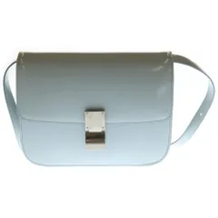 CELINE (セリーヌ) CLASSIC BOX クラシックボックス ミディアム シルバー金具レザーショルダーバッグ ライトブルー レディースのサムネイル