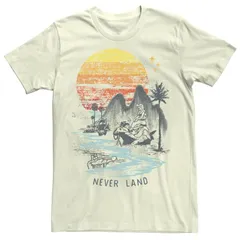 ディズニー メンズ トップス Tシャツ Disneys Peter Pan Mermaids Inever Land Mens Tee Naturalのサムネイル