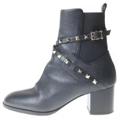 VALENTINO (ヴァレンティノ) ロックスタッズ ベルテッド ジョッパー ショートブーツ ブラック レディースのサムネイル