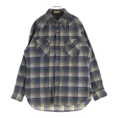 PENDLETON (ペンドルトン) 70s VINTAGE ウール ウエスタンシャツ チェック 長袖シャツ スナップボタン USA製 ブラウン×ブルーのサムネイル