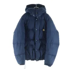 MONCLER (モンクレール) BOROSIRI ボロシリ ヴィンテージ加工 フード付きコットンフルジップダウンジャケット ネイビー 1209V4137405