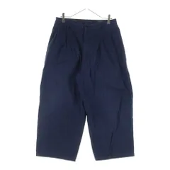 BRU NA BOINNE (ブルーナボイン) ストライプ ポリコットン ワイドパンツ ネイビー 7538のサムネイル