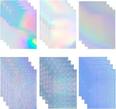 印刷できる ホログラムラベルシール 6種類 24枚セット A4サイズ ホログラフ