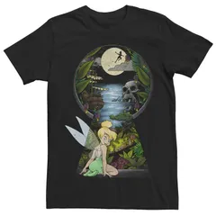 ディズニー メンズ トップス Tシャツ Disneys Peter Pan Tinkerbell Mens Keyhole Tee Black ブラックのサムネイル