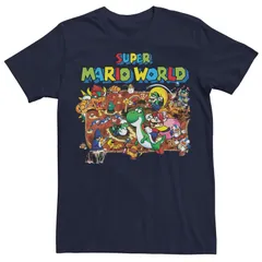 アニメキャラクター メンズ トップス Tシャツ Licensed Character Mensuper Mario World Tee Navy ネイビー
