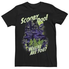 アニメキャラクター メンズ トップス Tシャツ グラフィック Licensed Character Menscooby Doo Where Are You Spooky House Graphic Tee Black ブラック