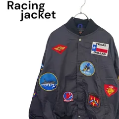 t2241　海外古着  ヴィンテージ　米軍　ワッペンロゴ　レーシングジャケット