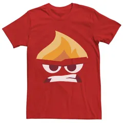 ディズニー メンズ トップス Tシャツ Disneys Inside Out Angry Big Face Costumens Tee Red レッド