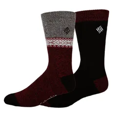 コロンビア メンズ アンダーウェア 靴下 Mens Columbia 2pk Thermal Crew Socks Black ブラックのサムネイル