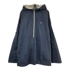 00年代 NIKE ナイキ ハーフジップ ナイロンジャケット スポーツ ネイビー(メンズ XL)中古 古着 X4910