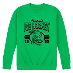 アニメキャラクター メンズ トップス Tシャツ スウェット フリース Licensed Character Mens Peanuts Ice Hockey Collegiate Fleece Sweatshirt Green グリーン