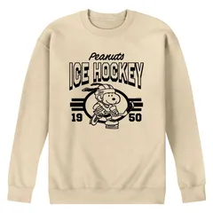 アニメキャラクター メンズ トップス Tシャツ スウェット フリース Licensed Character Mens Peanuts Ice Hockey Collegiate Fleece Sweatshirt Cream クリーム