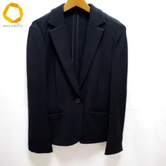 #a ポール・スチュアート PaulStuart ジャケット 6 黒 ストレッチ ボーダー レディース [942935] k01