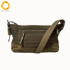 #axb コーチ COACH ショルダーバッグ F10945 ベージュ系 スエード レザー ミニシグネチャー レディース [967620]