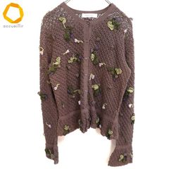 ワンダフルワールド カネコイサオ 立体 花モチーフ カーディガン