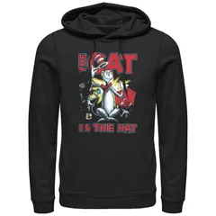 アニメキャラクター メンズ トップス Tシャツ パーカー グラフィック Licensed Character Mens Dr Seuss The Cat In The Hat Cattitude Graphic Hoodie Black ブラック