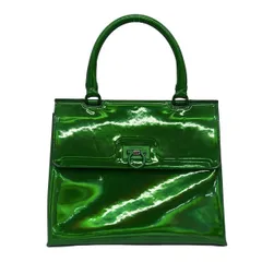 サルバトーレフェラガモ ハンドバッグ トリフォリオ トップハンドル,ガンチーニ DH-21 0892 グリーン レザー