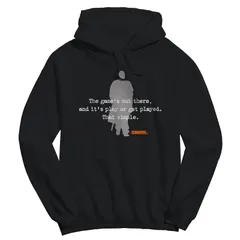 アニメキャラクター メンズ トップス Tシャツ フリース パーカー グラフィック Licensed Character Mens Omar Silhouette Quote The Wire Graphic Fleece Hoodie Black ブラック