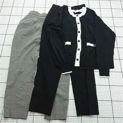 ◇ Θ グローバルワーク GLOBAL WORK カーディガン＆パンツセット ブラック系 グレー系 M レディース E  【1602190002018】