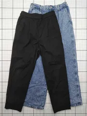 ◇ Θ グローバルワーク GLOBAL WORK タックテーパードパンツ ブラック系 Lサイズ レディース E  【1602240002173】