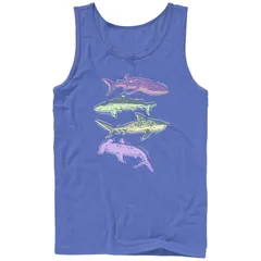 アニメキャラクター メンズ トップス Tシャツ グラフィック Licensed Character Mens Colorful Sharks Graphic Tank Royal