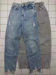 ◇ Θ ザラ ZARA デニムパンツ EUR32 USA0 MEX22 ダメージ加工 ブルー系 レディース E  【1602240002739】