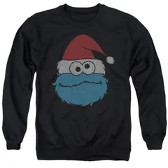 アニメキャラクター メンズ アウター ニット・セーター クルーネック スウェット シャツ Licensed Character Sesame Street Cookie Monster Christmas Adult Crewneck Sweatshirt B