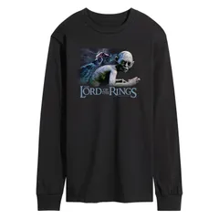 アニメキャラクター メンズ トップス Tシャツ グラフィック Licensed Character Mens Lord Of The Rings Gollum Collage Long Sleeve Graphic Tee Black ブラック