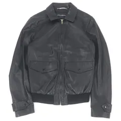 美品□DOLCE&GABBANA ドルチェ＆ガッバーナ 黒タグ 裏地ペイズリー柄 ラムレザー ライダースジャケット ブラック 44 イタリア製 正規品 メンズのサムネイル