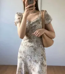 (新品) ルルソウル マーガレット パフ ロング ドレス ONE PIECE ベージュ