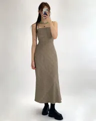 (新品) ルルソウル CHECK バウンド ドレス ONE PIECE ブラック