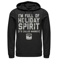 アニメキャラクター メンズ トップス Tシャツ パーカー Licensed Character Mens Im Full Of Holday Spirit Its Called Whiskey Hoodie Black ブラック