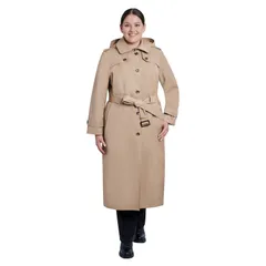 ロンドンフォグ レディース アウター ジャケット・ブルゾン プラスサイズ コート マキシ Plusize London Fog Hooded Maxi Trench Coat Beige Khakiのサムネイル