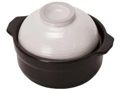 パール金属 蓋が茶碗になる 炊飯 ごはん 土鍋 0.5合用 しろ ガス火 電子レンジ 専用 L-1977 [しろ]のサムネイル