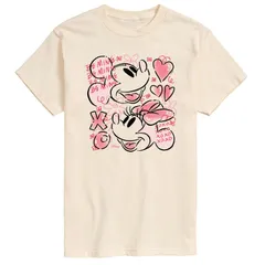ディズニー メンズ トップス Tシャツ トール グラフィック Big Tall Disneys Mickey Minnie XOXO Sketch Graphic Tee Cream クリーム