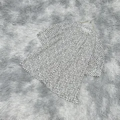 【美品】techichi 半袖ブラウス 総柄 リボン着脱可 (F) エレガント