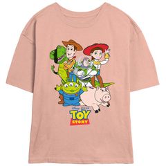 디즈니 레이디스 탑스 T셔츠 그래픽 Disney Pixars Toy Story Juniors Toy Team Skimmer Graphic Tee Peach 피치