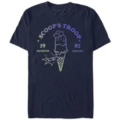 アニメキャラクター レディース トップス Tシャツ グラフィック Licensed Character Juniors Stranger Thingscoops Troop Boyfriend Graphic Tee Navy ネイビー