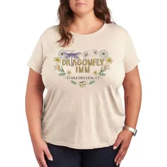 アニメキャラクター レディース トップス Tシャツ プラスサイズ グラフィック Licensed Character Plus Gilmore Girls Dragonfly Inn Graphic Tee Beige ベージュ