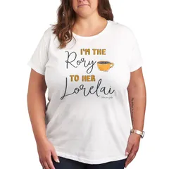 アニメキャラクター レディース トップス Tシャツ プラスサイズ グラフィック Licensed Character Plus Gilmore Girls Im The Rory Graphic Tee White ホワイト