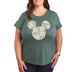 ディズニー レディース トップス Tシャツ プラスサイズ グラフィック Disneys Mickey Mouse Plus Daisies Graphic Tee Heather Green ヘザー